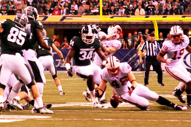 Wisconsin and Michigan State meet in the inaugural Big Ten Championship game at Lucas Oil Stadium December 3, 2011. The Badgers won 42-39. Photos by Sean Patrick Duross.
