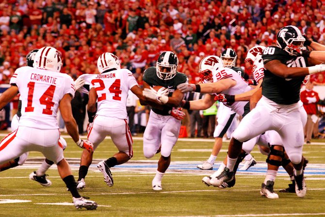 Wisconsin and Michigan State meet in the inaugural Big Ten Championship game at Lucas Oil Stadium December 3, 2011. The Badgers won 42-39. Photos by Sean Patrick Duross.