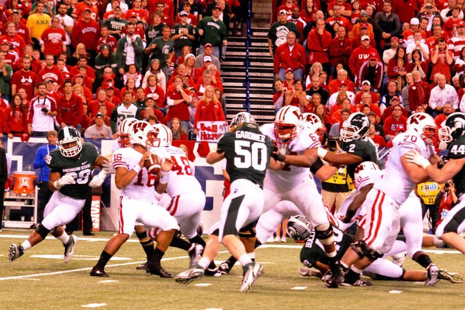Wisconsin and Michigan State meet in the inaugural Big Ten Championship game at Lucas Oil Stadium December 3, 2011. The Badgers won 42-39. Photos by Sean Patrick Duross.