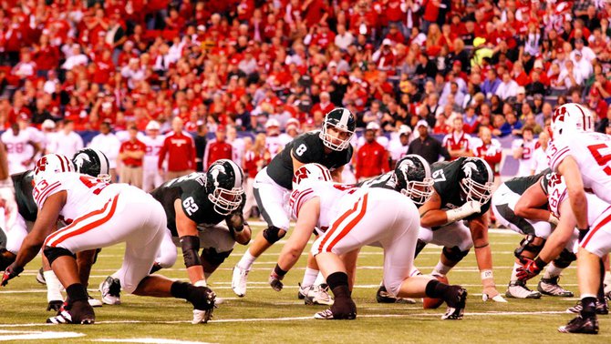 Wisconsin and Michigan State meet in the inaugural Big Ten Championship game at Lucas Oil Stadium December 3, 2011. The Badgers won 42-39. Photos by Sean Patrick Duross.