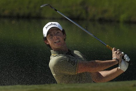 McIlroy of Northern Ireland hits from a bunker on the second hole during the final round of the Hong Kong Open golf tournament McIlroy of Northern Ireland hits from a bunker on the second hole during the final round of the Hong Kong Open golf tournament