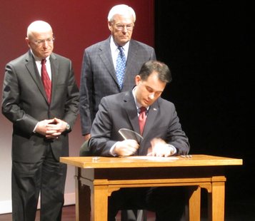 Governor Walker signs a bill diversifying the UW Board of Regents. Governor Walker signs a bill diversifying the UW Board of Regents.