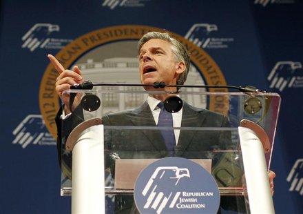 Republican presidential candidate Jon Hunstman speaks at the Republican Jewish Coalition's (RJC) 2012 Republican Presidential Candidates For Republican presidential candidate Jon Hunstman speaks at the Republican Jewish Coalition's (RJC) 2012 Republican Presidential Candidates For