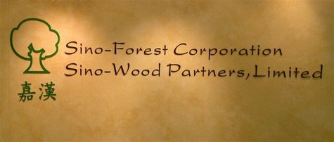 The company logo of Sino-Forest is displayed at its office in Hong Kong The company logo of Sino-Forest is displayed at its office in Hong Kong