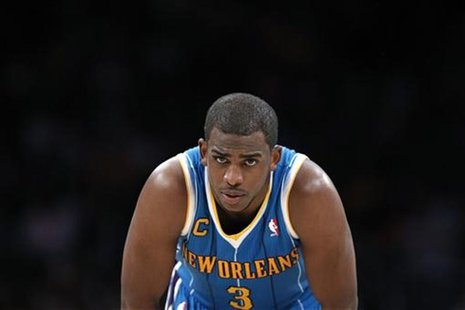 New Orleans Hornets Chris Paul takes a breather during Game 5 of their NBA Western Conference first round playoff basketball game against th New Orleans Hornets Chris Paul takes a breather during Game 5 of their NBA Western Conference first round playoff basketball game against th