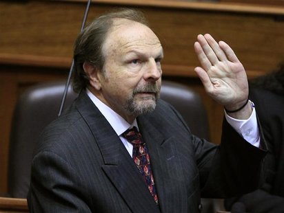 Peru's Prime Minister Lerner waves before the cabinet's first presentation to congress in Lima