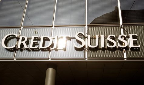 The sun is reflected at the logo of Swiss bank Credit Suisse at a branch office in Basel The sun is reflected at the logo of Swiss bank Credit Suisse at a branch office in Basel