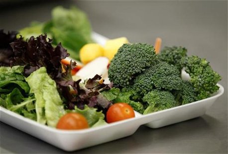 Some of more than 8,000lbs of locally grown broccoli from a partnership between Farm to School and Healthy School Meals is served in a salad Some of more than 8,000lbs of locally grown broccoli from a partnership between Farm to School and Healthy School Meals is served in a salad