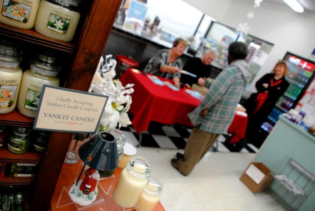 Lori Moore brings the Potluck Pals to Westlake Drug on Portage Rd to raise funds for the YWCA Domestic Abuse Shelter - and raise funds they did - $2165! 12/14/11
