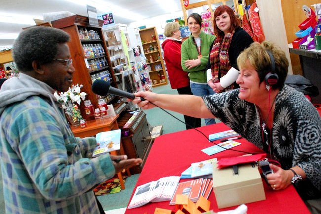 Lori Moore brings the Potluck Pals to Westlake Drug on Portage Rd to raise funds for the YWCA Domestic Abuse Shelter - and raise funds they did - $2165! 12/14/11