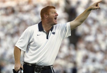 File photo of Penn State assistant football coach McQueary shouting instructions to his team while playing against Alabama at Beaver stadium File photo of Penn State assistant football coach McQueary shouting instructions to his team while playing against Alabama at Beaver stadium