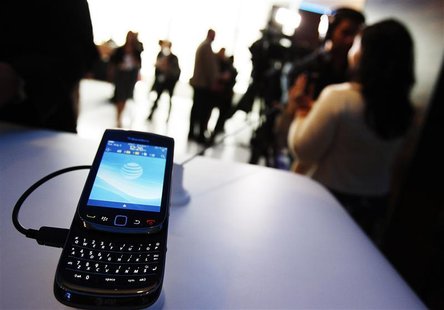 The new BlackBerry Torch 9800 smartphone is seen after it was introduced at a news conference in New York The new BlackBerry Torch 9800 smartphone is seen after it was introduced at a news conference in New York