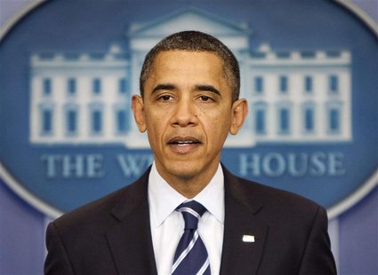 U.S. President Barack Obama makes a statement in the White House Briefing Room in Washington U.S. President Barack Obama makes a statement in the White House Briefing Room in Washington