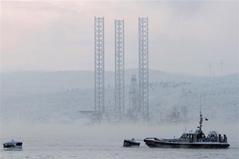 File photo shows the "Kolskaya" oil drilling rig in the Kola Bay near Russia's northern seaport of Murmansk File photo shows the "Kolskaya" oil drilling rig in the Kola Bay near Russia's northern seaport of Murmansk