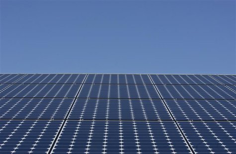 Solar panels sit a the roof in Richmond Solar panels sit a the roof in Richmond