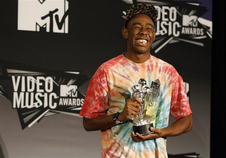 Tyler, The Creator holds his Best New Artist award which he won at the 2011 MTV Video Music Awards in Los Angeles Tyler, The Creator holds his Best New Artist award which he won at the 2011 MTV Video Music Awards in Los Angeles