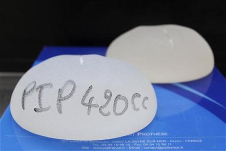 Silicone gel breast implants, manufactured by French company Poly Implant Prothese, are displayed at the office of plastic surgeon Denis Bou Silicone gel breast implants, manufactured by French company Poly Implant Prothese, are displayed at the office of plastic surgeon Denis Bou