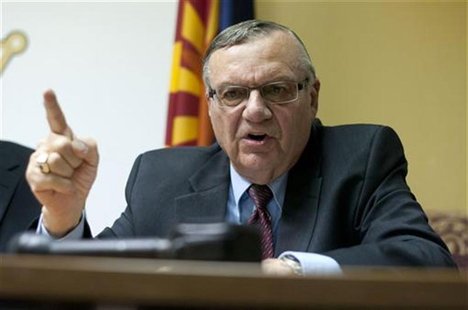 Maricopa County Sheriff Joe Arpaio talks to the media at the Sheriff's office in Phoenix Maricopa County Sheriff Joe Arpaio talks to the media at the Sheriff's office in Phoenix