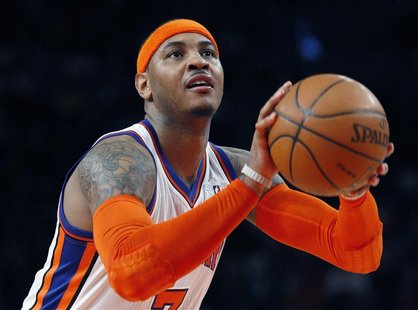 New York Knicks Anthony takes the game winning foul shots against the Boston Celtics during their NBA basketball game in New York New York Knicks Anthony takes the game winning foul shots against the Boston Celtics during their NBA basketball game in New York