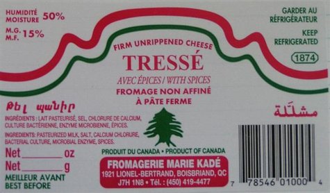 A label from a recalled package of Tresse cheese is seen in an undated handout photo A label from a recalled package of Tresse cheese is seen in an undated handout photo