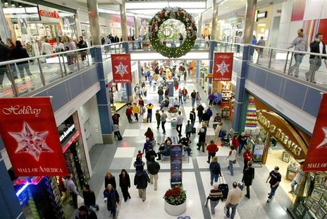 Dozens of holiday shoppers get an early start at the Mall of America in Bloomington, Minnesota Dozens of holiday shoppers get an early start at the Mall of America in Bloomington, Minnesota