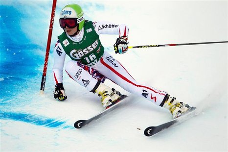 Austria's Fenninger clears a gate during the women's giant slalom World Cup race in Lienz Austria's Fenninger clears a gate during the women's giant slalom World Cup race in Lienz