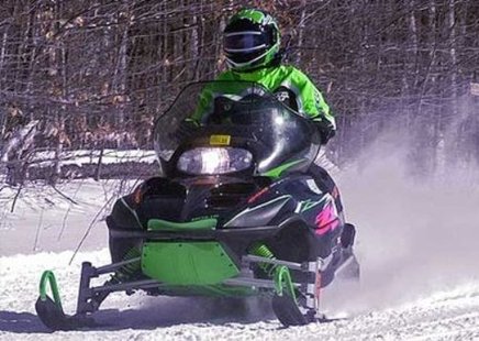A snowmobile. A snowmobile.