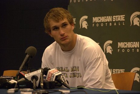Michigan State quarterback Kirk Cousins is shown in a stock image from the Michigan game in 2010. Cousins led the Spartans to a 33-30 victory over Georgia in the Outback Bowl Monday January 2nd, 2012. Michigan State quarterback Kirk Cousins is shown in a stock image from the Michigan game in 2010. Cousins led the Spartans to a 33-30 victory over Georgia in the Outback Bowl Monday January 2nd, 2012.