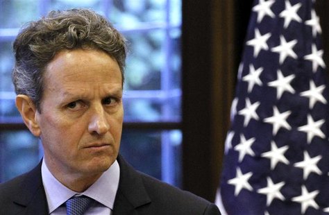 U.S. Treasury Secretary Timothy Geithner looks on during news conference with Italian Prime Minister Mario Monti in Milan U.S. Treasury Secretary Timothy Geithner looks on during news conference with Italian Prime Minister Mario Monti in Milan