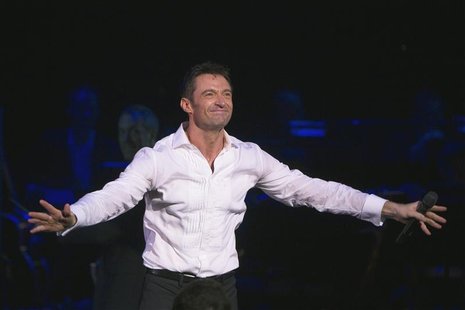 Hugh Jackman acknowledges applause during a curtain call for his Broadway play in New York Hugh Jackman acknowledges applause during a curtain call for his Broadway play in New York