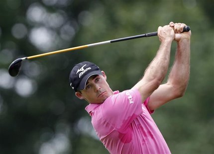 Jonathan Byrd of the U.S. watches his tee shot on the first hole during the final round of the Memorial Tournament at Muirfield Village Golf Jonathan Byrd of the U.S. watches his tee shot on the first hole during the final round of the Memorial Tournament at Muirfield Village Golf