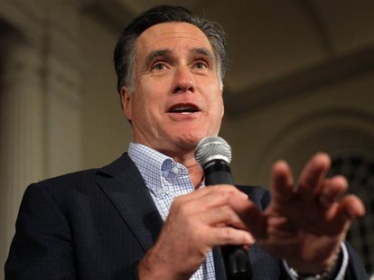 Republican presidential candidate and former Massachusetts Governor Mitt Romney speaks at a campaign stop in Peterborough Republican presidential candidate and former Massachusetts Governor Mitt Romney speaks at a campaign stop in Peterborough