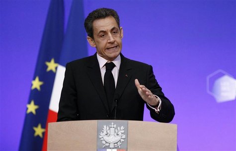 France's President Nicolas Sarkozy delivers a speech during the first meeting of accredited professionals at the French Economic, Social and France's President Nicolas Sarkozy delivers a speech during the first meeting of accredited professionals at the French Economic, Social and