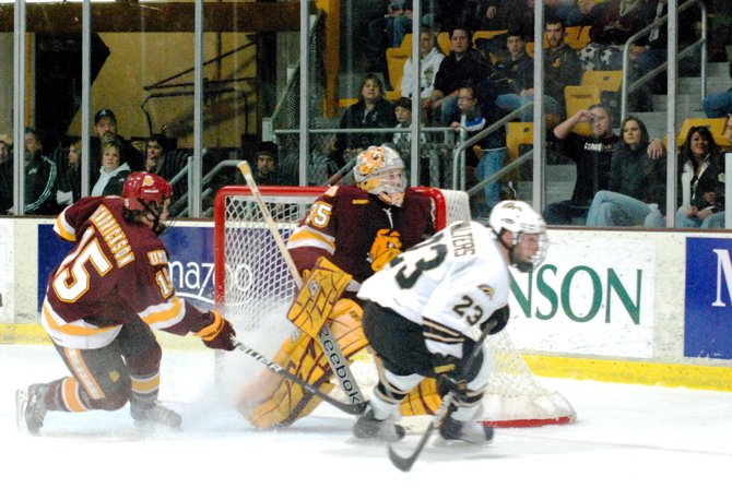 The #8 Broncos host #1 Minnesota-Duluth, 01/06/12. The Bulldogs prevailed 4-1. Photos by Sean Patrick Duross.