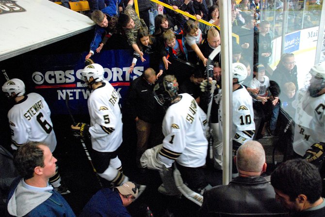 The #8 Broncos host #1 Minnesota-Duluth, 01/06/12. The Bulldogs prevailed 4-1. Photos by Sean Patrick Duross.