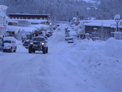 Handout photo of snow-covered downtown Cordova, Alaska Handout photo of snow-covered downtown Cordova, Alaska