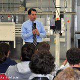Gov. Scott Walker speaks on his Wisconsin Working plan at MCL Industries in Pulaski, Jan. 9, 2012. (courtesy of FOX 11). Gov. Scott Walker speaks on his Wisconsin Working plan at MCL Industries in Pulaski, Jan. 9, 2012. (courtesy of FOX 11).