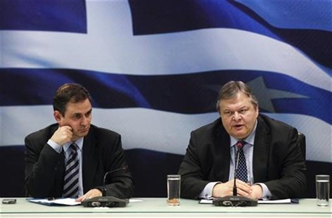 Greece's Finance Minister Evangelos Venizelos