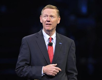 CEO Alan Mulally opens the Ford Motor Company segment on the first press preview day for the North American International Auto Show in Detro CEO Alan Mulally opens the Ford Motor Company segment on the first press preview day for the North American International Auto Show in Detro