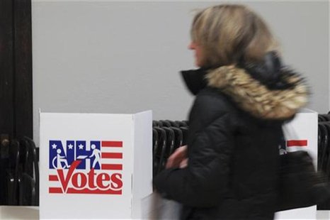A voter walks to the ballot box to cast her ballot in the first in the nation's presidential primary at the Newfields, New Hampshire Town Ha A voter walks to the ballot box to cast her ballot in the first in the nation's presidential primary at the Newfields, New Hampshire Town Ha