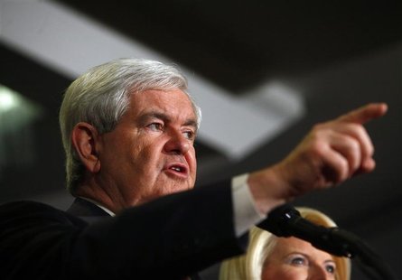 Republican presidential candidate Gingrich and his wife attend a primary night party in Manchester Republican presidential candidate Gingrich and his wife attend a primary night party in Manchester