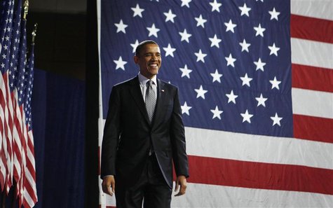 U.S. President Barack Obama arrives to speak at a Chicago Forum event at the University of Illinois in Chicago