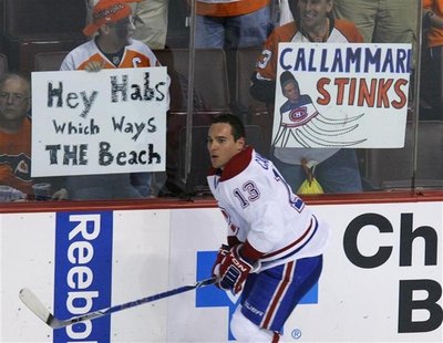 Montreal Canadiens Cammalleri skates in front of Philadelphia Flyers fans during warm-up before Game 5 of their NHL Eastern Conference final Montreal Canadiens Cammalleri skates in front of Philadelphia Flyers fans during warm-up before Game 5 of their NHL Eastern Conference final