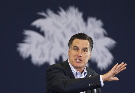 Republican presidential candidate and former Massachusetts Governor Romney speaks during a campaign event in Aiken Republican presidential candidate and former Massachusetts Governor Romney speaks during a campaign event in Aiken