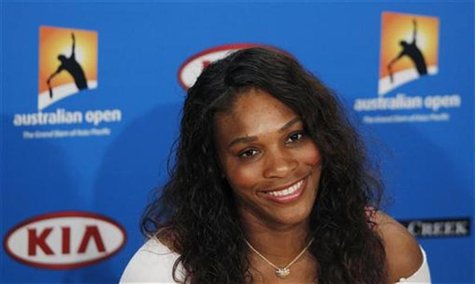 Serena Williams of the U.S. smiles at a news conference before Australian Open tennis tournament in Melbourne Serena Williams of the U.S. smiles at a news conference before Australian Open tennis tournament in Melbourne
