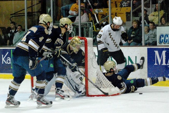 #10 Western Michigan hosts #3 Notre Dame, 01/14/12. The Broncos defeated the Irish 3-1.  Photos by Sean Patrick Duross.
