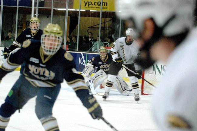 #10 Western Michigan hosts #3 Notre Dame, 01/14/12. The Broncos defeated the Irish 3-1.  Photos by Sean Patrick Duross.