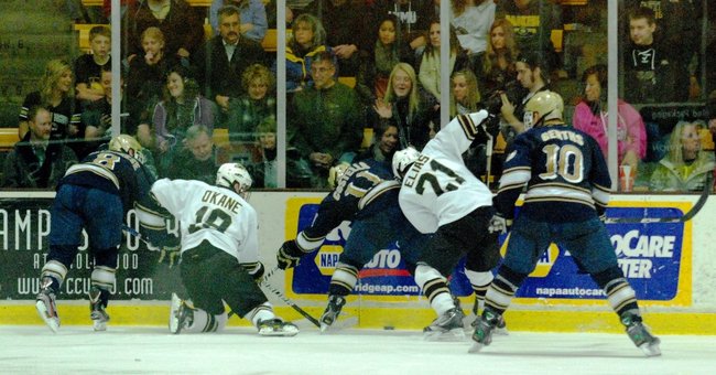 #10 Western Michigan hosts #3 Notre Dame, 01/14/12. The Broncos defeated the Irish 3-1.  Photos by Sean Patrick Duross.