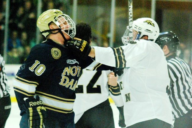 #10 Western Michigan hosts #3 Notre Dame, 01/14/12. The Broncos defeated the Irish 3-1.  Photos by Sean Patrick Duross.