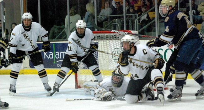 #10 Western Michigan hosts #3 Notre Dame, 01/14/12. The Broncos defeated the Irish 3-1.  Photos by Sean Patrick Duross.